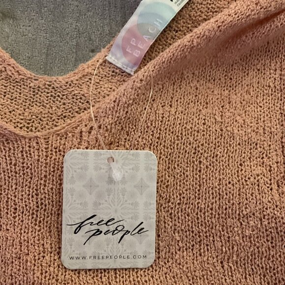FP Beach Peach Orange Pink Pullover Round Hem Tank NWT Knit Small Casual Preppy - Picture 8 of 12